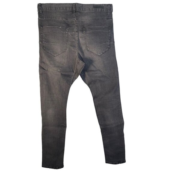 Man x One Teaspoon Mens Black Punk Mr Bones Super Skinny Jeans Size 31R - Picture 4 of 10
